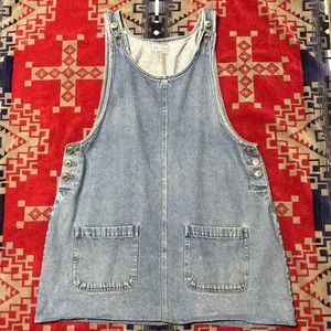 Jean overall dress very cute and stylish.